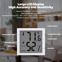 Mini Digital LCD Termometer Hygrometer Kelembaban Suhu Meter Dalam Ruangan Luar Tester APP Kontrol Penyimpanan Data