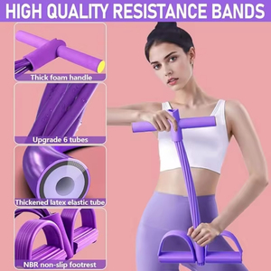 Huyo OEM Tube Ankle <b>Pullers</b> Upgrade Exercise Equipment Foot Resistance Bands Handle Women Men Tension Ropes - Product Image 4