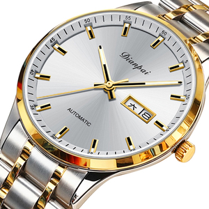 Dianpai 5202 véritable <span class=keywords><strong>montre</strong></span> mécanique creux lumineux étanche <span class=keywords><strong>montre</strong></span> <span class=keywords><strong>pour</strong></span> hommes bracelet en acier inoxydable saphir cristal cadran alliage - Product Image 1