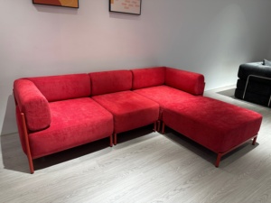 Canapé-lit sectionnel en tissu rembourré convertible moderne en forme de L pour salon, maison, appartement, centre commercial, villa, hôpital, école - Product Image 3
