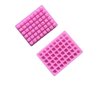 Personalizado cuadrado 3D silicona Chocolate molde <span class=keywords><strong>letra</strong></span> y figura en forma de 100g OPP bolsa embalada - Product Image 6