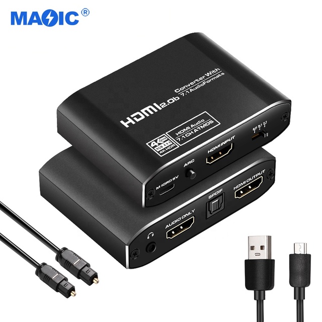 Audio Video Equipments 4k 60hz Hdmi to Optical 3.5mm Aux Hdmi ARC 2.0b Audio Extractor 5.1 7.1 Splitter Hdmi Audio Extractor