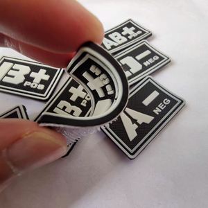 Custom Logo 3D Soft Heat Press Transfer for Velcro <b>Labels</b> Patches <b>Transparent</b> Silicone Iron Blood PVC Rubber for Hat Decoration - Product Image 1