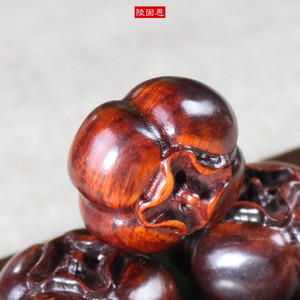 Sandalwood Carved Persimmon <b>Keychain</b> DZSZ Blood Sandalwood Portable Gift For Phone And Keys - Product Image 4