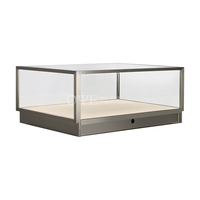 Vitrine en verre haut de gamme à vente chaude, présentoir portable pour montres, présentoir de comptoir en acier inoxydable pour bijoux avec serrure