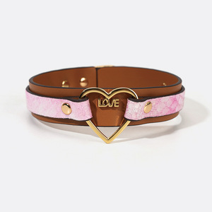 Collier ras-du-cou en PU motif serpent multicolore avec anneau cœur LOVE, modèle X656 pour femme – Nouveauté très prisée pour le commerce international - Product Image 4