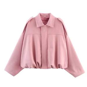 Chaqueta Blazer Casual Transpirable de Estilo Americano para Mujer, con Textura de Gamuza, Solapa, Cierre de Cremallera y Botones, para Primavera y Otoño - Product Image 3