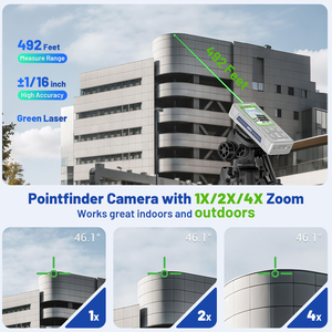 <span class=keywords><strong>Medidor</strong></span> de Distancia Láser Digital <span class=keywords><strong>Huepar</strong></span> SW150GQ con Nuevo Diseño, Carga Tipo-C, Línea Verde de 200m - Product Image 4