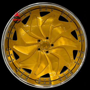 Roues forgées en deux parties très vendues 20 22 24 26, polies ou chromées, rayons dorés, roue de camion pour Impala SS Cutlass <span class=keywords><strong>Vert</strong></span> - Product Image 6