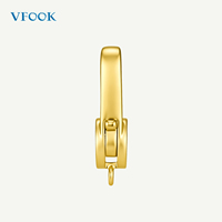 VFOOK Findings Fermoir à déclenchement circulaire à motif pièce de monnaie pour la fabrication de colliers et bracelets, Fermoir mousqueton en or massif 18K pour le bricolage