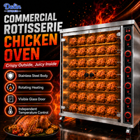 Four à rôtir vertical commercial pour poulet, machine à rôtir rotative au gaz, double porte, acier inoxydable, grill automatique pour volailles