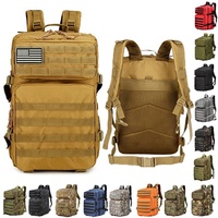 Mochila Táctica Oxford de Alta Calidad 45L con Bolsa Molle, Mochila de Asalto para Camping y Senderismo, Transpirable, Duradera y con Cremallera
