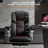 Grande chaise de bureau exécutive contemporaine en cuir, ergonomique, avec fonction de refroidissement - Design moderne