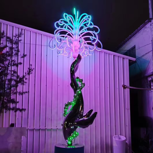 SENZHAO - Décoration extérieure - Sculpture lumineuse LED 3D imperméable - Motif dauphin - Product Image 1