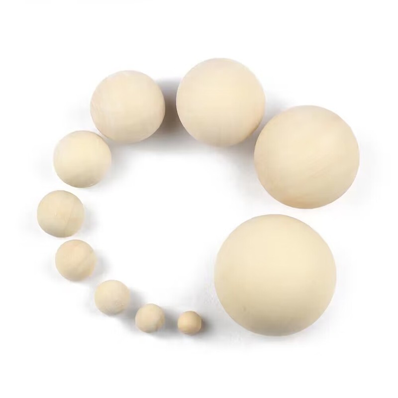 Custom 4 50mm Round Natural Wooden