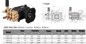 <span class=keywords><strong>ปั๊ม</strong></span><span class=keywords><strong>น้ำ</strong></span>แบบลูกสูบสามสูบ Feike 13L 150 <span class=keywords><strong>บาร์</strong></span> 2200 ปอนด์ต่อตารางนิ้ว สำหรับทำความสะอาดด้วยแรง<span class=keywords><strong>ดัน</strong></span>สูง - Product Image 3