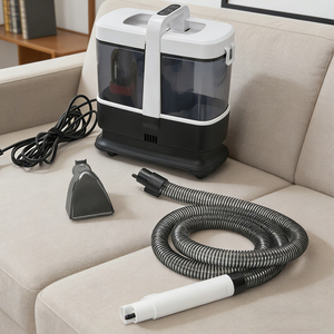 Aspiradora Eléctrica Vertical a Vapor para Alfombras con Sistema de Doble Tanque y 3 Cabezales de Limpieza para Eliminar Manchas de Orina de Mascotas, Café y Vino - Product Image 1
