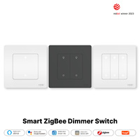 Interruptor inteligente regulador de intensidad de luz MOES Star Ring ZigBee, compatible con Alexa y Google Home, regulable de 1 a 3 bandas