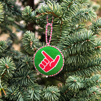 3.5 pouces de diamètre à la mode «Guns Up» brodé tapisserie d'arbre de Noël ornement décoratif usine en gros