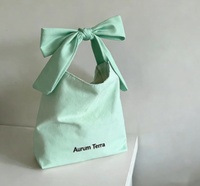 Bolsa de Compras de Lona Negra Reciclada Ecológica Personalizada al por Mayor para Mujer con Cinta