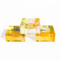2.5 pouces vert bleu Lucite fort magnétique bougie autocollant personnalisé aimant acrylique bougeoirs pour bougies chauffe-plat