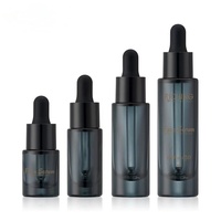 Flacon compte-gouttes en verre gris transparent de haute qualité, à fond épais et épaule plate, pour huiles essentielles et sérums de soin de la peau, 5ml-30ml, personnalisable