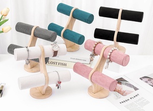 Organizzatore di gioielli Multi-size Tower Rack di velluto in legno per gioielli Schmuck porta espositore per bracciale collana braccialetto orologio - Product Image 2