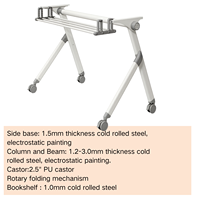Table de formation mobile pliable à plateau rabattable, certifiée BIFMA, avec cadre en plastique, bureau de bureau, roulettes en PU, personnalisable, moderne, pour salle de formation d'hôtel