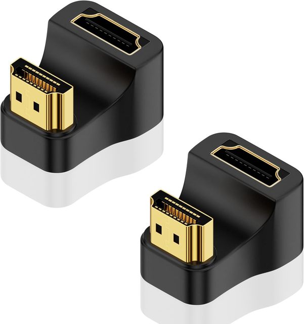 ZOGUO 8K HDMI 2.1 180 Degree U Shaped Adapter 48Gbps Male to Female 2 Pack