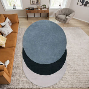 พรมไตรภาคทรงกลมขนแกะเนื้อนุ่มแบบแฮนด์เมดพรมสไตล์โมเดิร์นสำหรับเด็กเล่นและพื้นที่รับประทานอาหารสีสันสดใส - Product Image 5