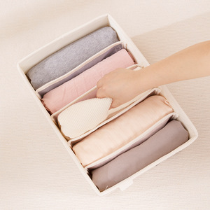 Clothing <b>Storage</b> <b>Box</b> Waffle Mesh Foldable <b>Drawer</b> Style Rectangular Household Organizer Beige Gray Color Block - Product Image 4