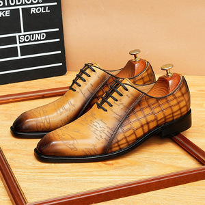 Mocasines de Hombre de Lujo Hechos a Medida en Fábrica, con Punta Cuadrada, de Cuero Vacuno Genuino, para Primavera/Verano, Zapatos de Boda Formales con Cierre de Cordones - Product Image 1
