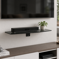 Étagère murale simple pour DVD en verre trempé de 6 mm, taille 460x250 mm, pour appareil AV