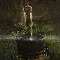 Fontaine d'eau de jardin extérieure en résine Feng Shui de haute qualité pour piscine et étang avec robinet flottant