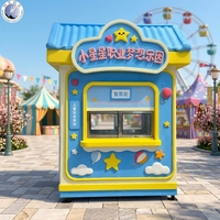 Sculpture géante en fibre de verre de kiosque de dessin animé, cabine de billetterie personnalisée pour parc d'attractions pour enfants, statue de maison en résine pour la décoration de terrain de jeux pour enfants