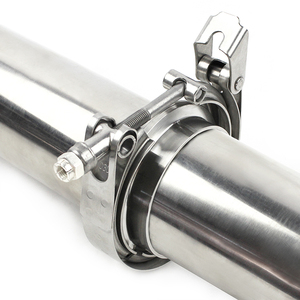 Morsetto per Tubi di Scarico Resistente 2.5" Tipo <span class=keywords><strong>V</strong></span> a Sgancio Rapido in Acciaio Inox per Intercooler Universale - Product Image 1