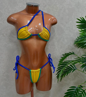 Ensemble bikini 2 pièces personnalisable imprimé animal pour femme, avec haut dos nu et string, maillot de bain d'été anti-UV à séchage rapide, vente chaude