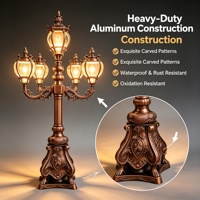 Lampadaire de cour européen robuste en aluminium, lampadaire de jardin extérieur, éclairage LED étanche
