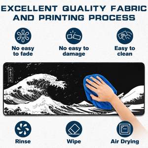 لوحة ماوس مزخرفة بأزهار كبيرة الحجم مخصصة، مقاومة للماء، مانعة للانزلاق، مع حواف معززة - Product Image 3