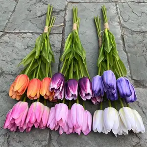 Real Touch Tulip Decoración del hogar Flores Decoración de la sala de estar Flor de imitación Tulipán artificial - Product Image 1