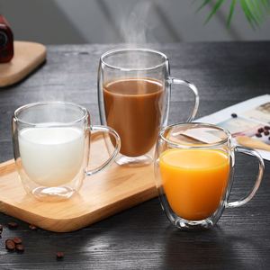 Vaso de Vidrio Borosilicato de Doble Pared Transparente de 250/350/450 ml, Personalizado y Superventas, con Tapa para Café, Capuchino, Leche y Otras Bebidas de Oficina - Product Image 6