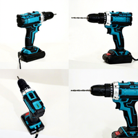 Perceuse à main sans fil 21V à moteur sans balais, mandrin universel industriel, poignée pistolet, deux batteries, chargeur, transfrontalier