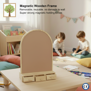 <span class=keywords><strong>Tableau</strong></span> magnétique à dessin en chêne style Art Déco UCI |   <span class=keywords><strong>Tableau</strong></span> d'écriture durable et écologique en forme d'arche pour enfants d'âge préscolaire - Product Image 1