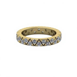 Anillo de Eternidad de Plata de Ley 925 de Alta Calidad, Chapado en Rodio, con Forma de Triángulo Romántico y Brillante, para Mujer, Anillo de Boda - Product Image 1