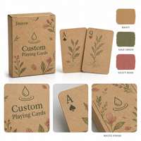 Boîte de jeu de cartes à logo personnalisé en papier kraft pour cartes à jouer botaniques, idéale pour les cadeaux de beauté
