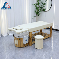 SHUNLONG prix usine Salon cadre en bois massif Thai cheveux lavage lit de Massage tête Spa shampooing lit