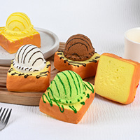 Squishies en forme de gâteau glacé en pain de mie, à remontée lente, imitation réaliste, doux et mou, jouet anti-stress alimentaire réaliste à presser