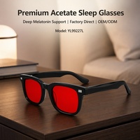 Lunettes de sommeil carrées en acétate anti-lumière bleue, verres teintés, monture anti-rayons bleus, OEM, personnalisables, vente en gros
