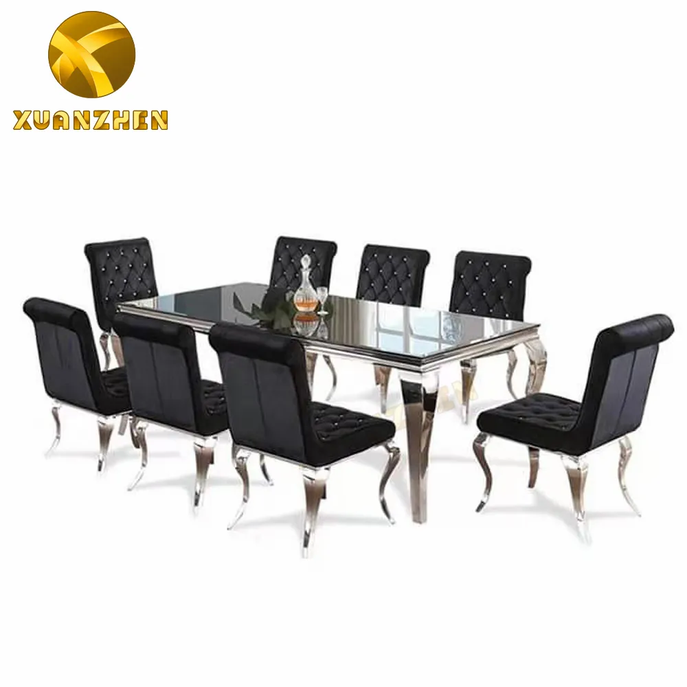 Rumah Furniture Meja Makan Set Mewah Marmer Atas Meja Makan Meja Makan DT002