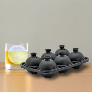 Molde de Silicona para Cubitos de Hielo con Forma de <span class=keywords><strong>Pelotas</strong></span> de <span class=keywords><strong>Tenis</strong></span> 3D Premium, Esferas Perfectas para Whisky, Molde para Hielo Grande con Tapa de 6 Cavidades - Product Image 3